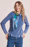 Mineral Wash Shaker Sweater - Sapphire