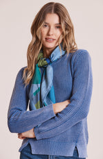 Mineral Wash Shaker Sweater - Sapphire