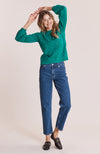 Pointelle Scoop Neck Sweater - Verde