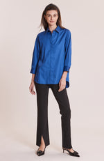 Ginny Button Back Shirt- Sapphire