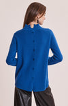 Cashmere Button Back Sweater - Sapphire