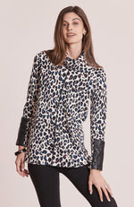 Cotton Cashmere Cheetah Tunic - Black White Cheetah