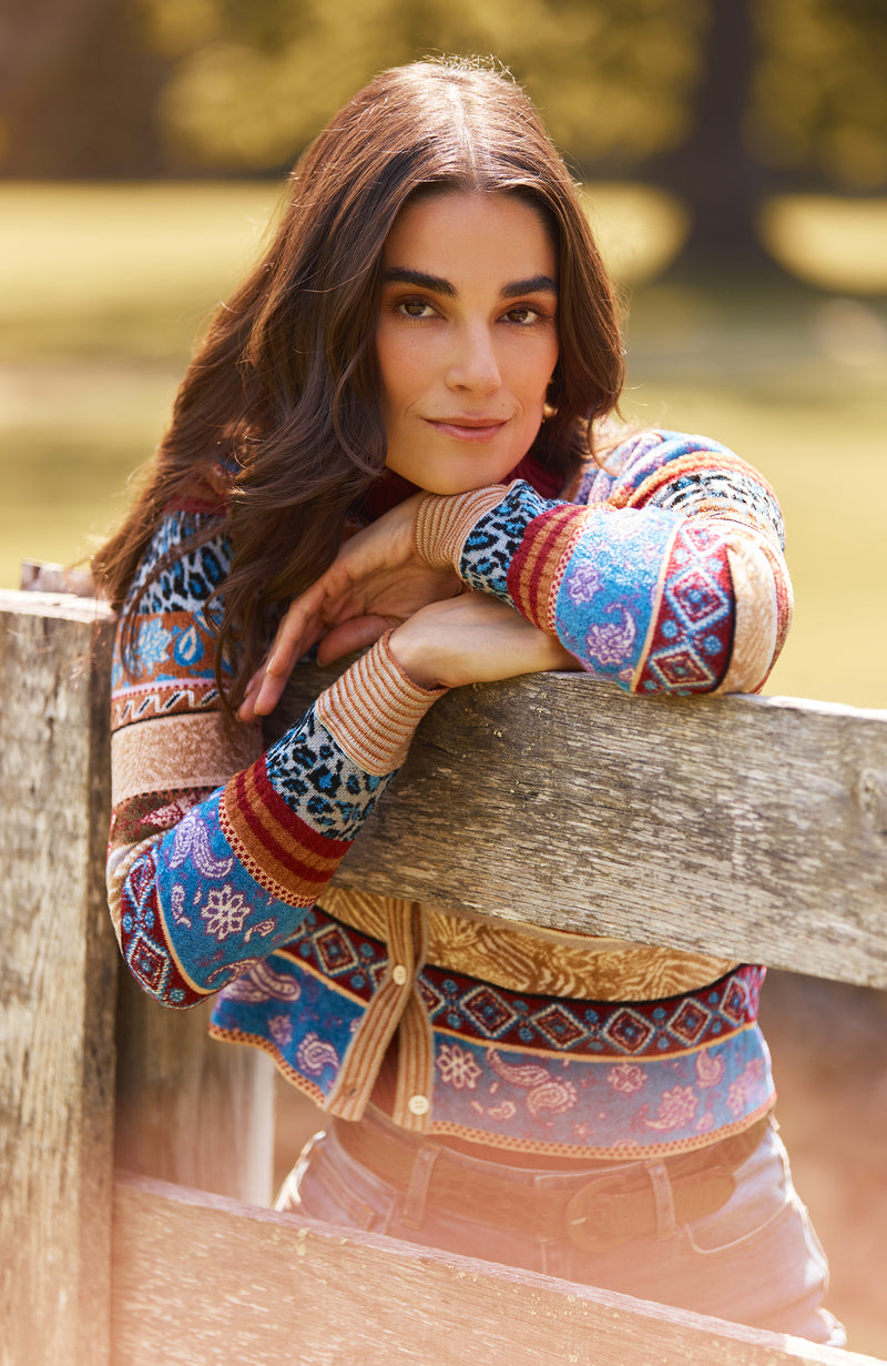 Daniella Novelty Stitch Cardigan - Multi Pattern
