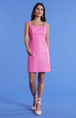 Pamela Vegan Leather Dress - Cheeky Pink