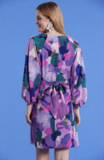 Val Silk Watecolor Dress - Watercolor