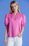 Jenna Cotton Sateen Top - Cheeky Pink