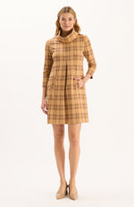 Kim Knit Dress - Golden Tawny Wheat Plaid