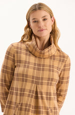 Kim Knit Dress - Golden Tawny Wheat Plaid