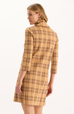 Kim Knit Dress - Golden Tawny Wheat Plaid