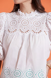 Hayley Eyelet Top - White