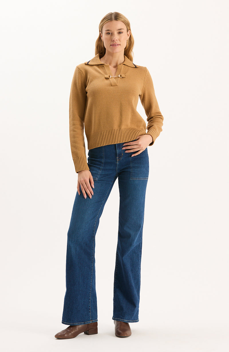 Tess Horsebit Pullover Sweater - Camel