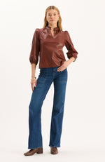 Penny Vegan Leather Topper - Cherry Mahogany