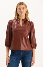 Penny Vegan Leather Topper - Cherry Mahogany