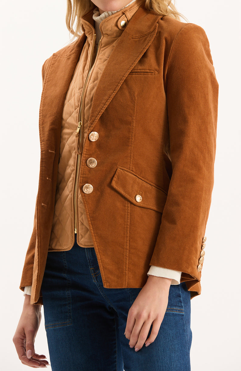 Goldie Corduroy Jacket - Leather Brown