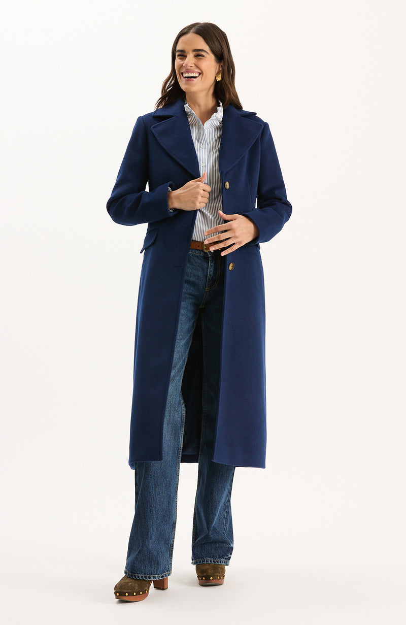 Middleton Long Coat - Mid Navy