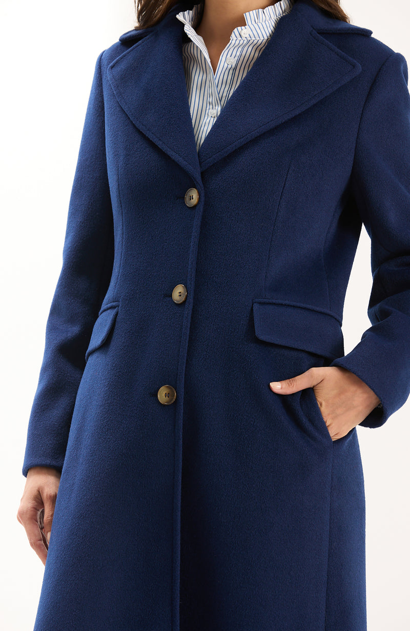 Middleton Long Coat - Mid Navy