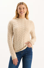 Gracie Cashmere Basketweave Sweater - Fog