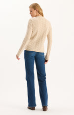 Gracie Cashmere Basketweave Sweater - Fog