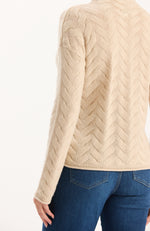 Gracie Cashmere Basketweave Sweater - Fog