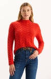 Gracie Cashmere Basketweave Sweater - Coralito