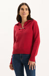 Tess Horsebit Pullover Sweater - Vermillion
