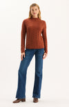 Gracie Cashmere Basketweave Sweater - Chestnut