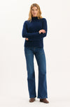 Gracie Cashmere Basketweave Sweater - Mid Navy