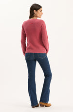 Mineral Wash Crew Neck Sweater - Vermillion