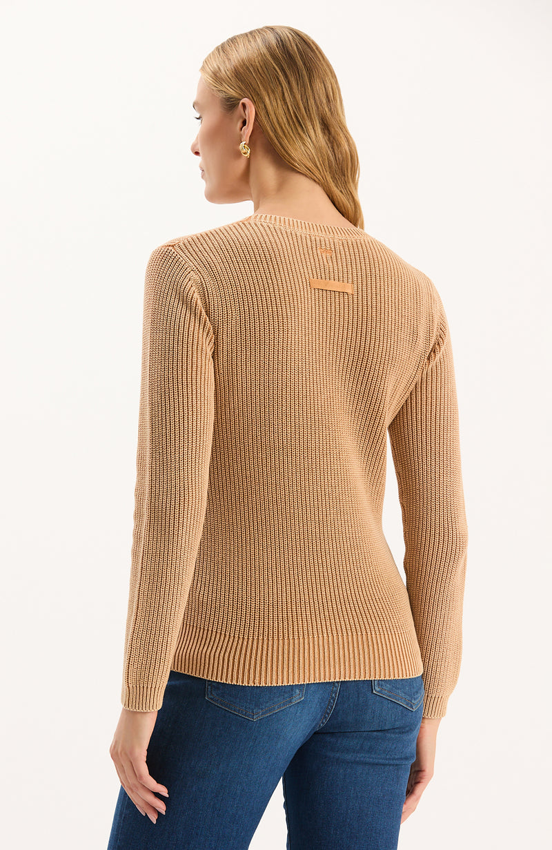 Mineral Wash Crew Neck Sweater - Golden Wheat