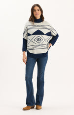 Alpine Capelet - Navy Geo