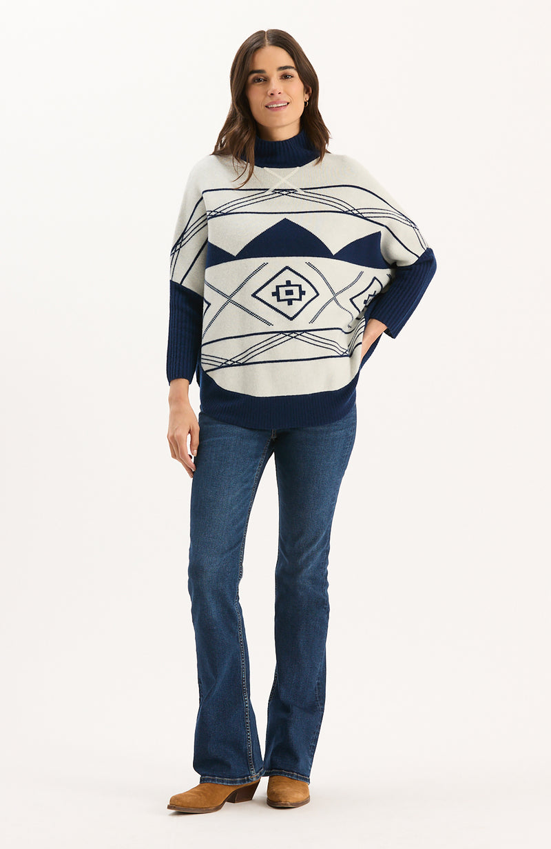 Alpine Capelet - Navy Geo