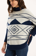 Alpine Capelet - Navy Geo