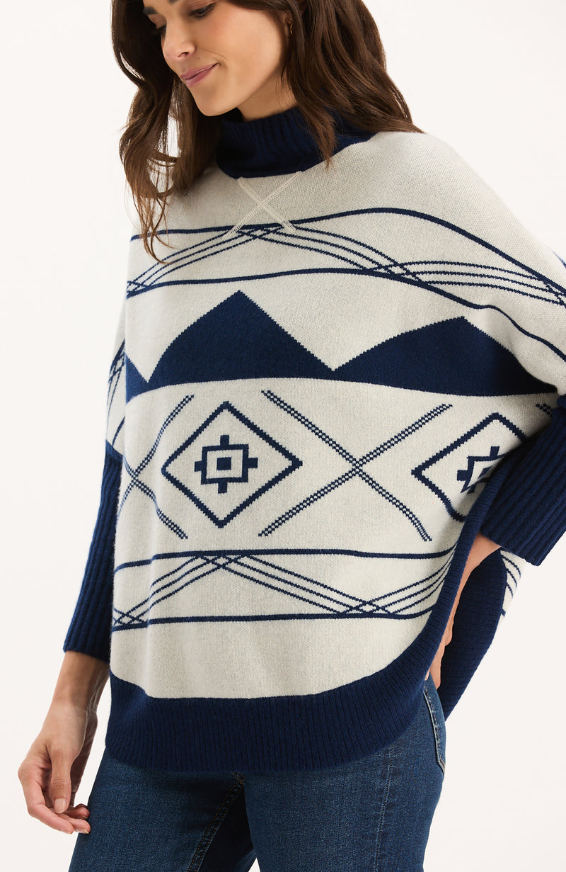 Alpine Capelet - Navy Geo