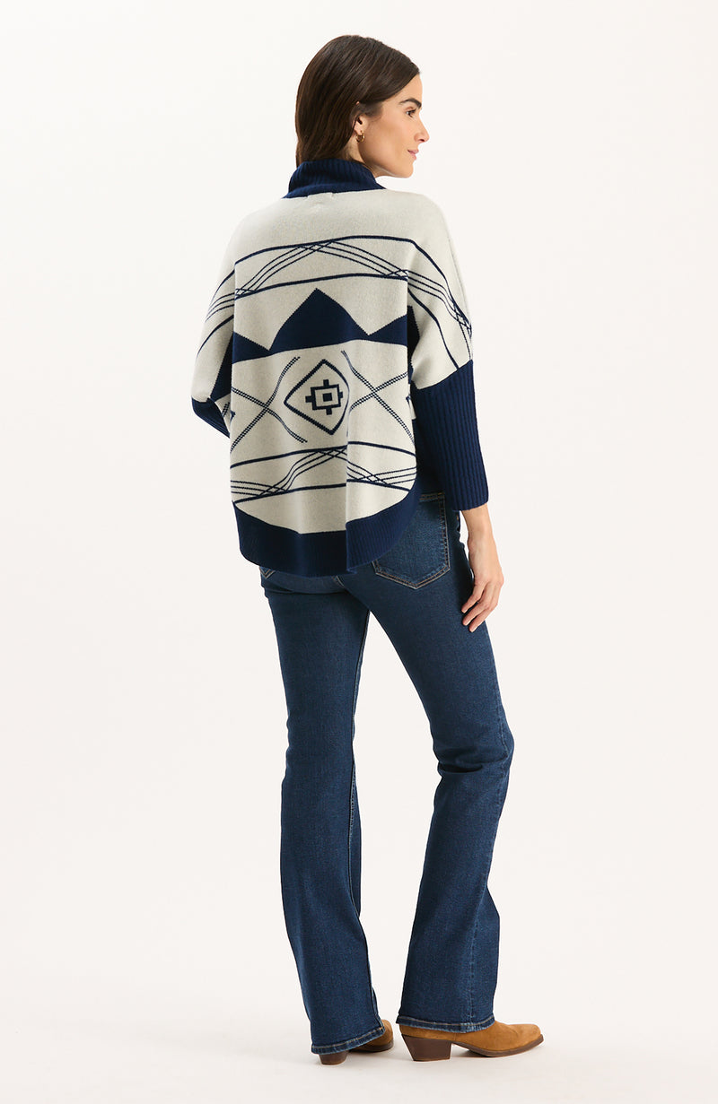 Alpine Capelet - Navy Geo