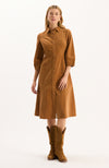 Beth Pinwale Corduroy Midi Dress - Leather Brown