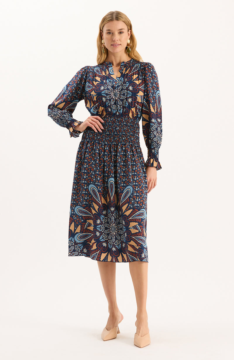 Posie Silk Sunflower Burst Dress - Sunflower Burst