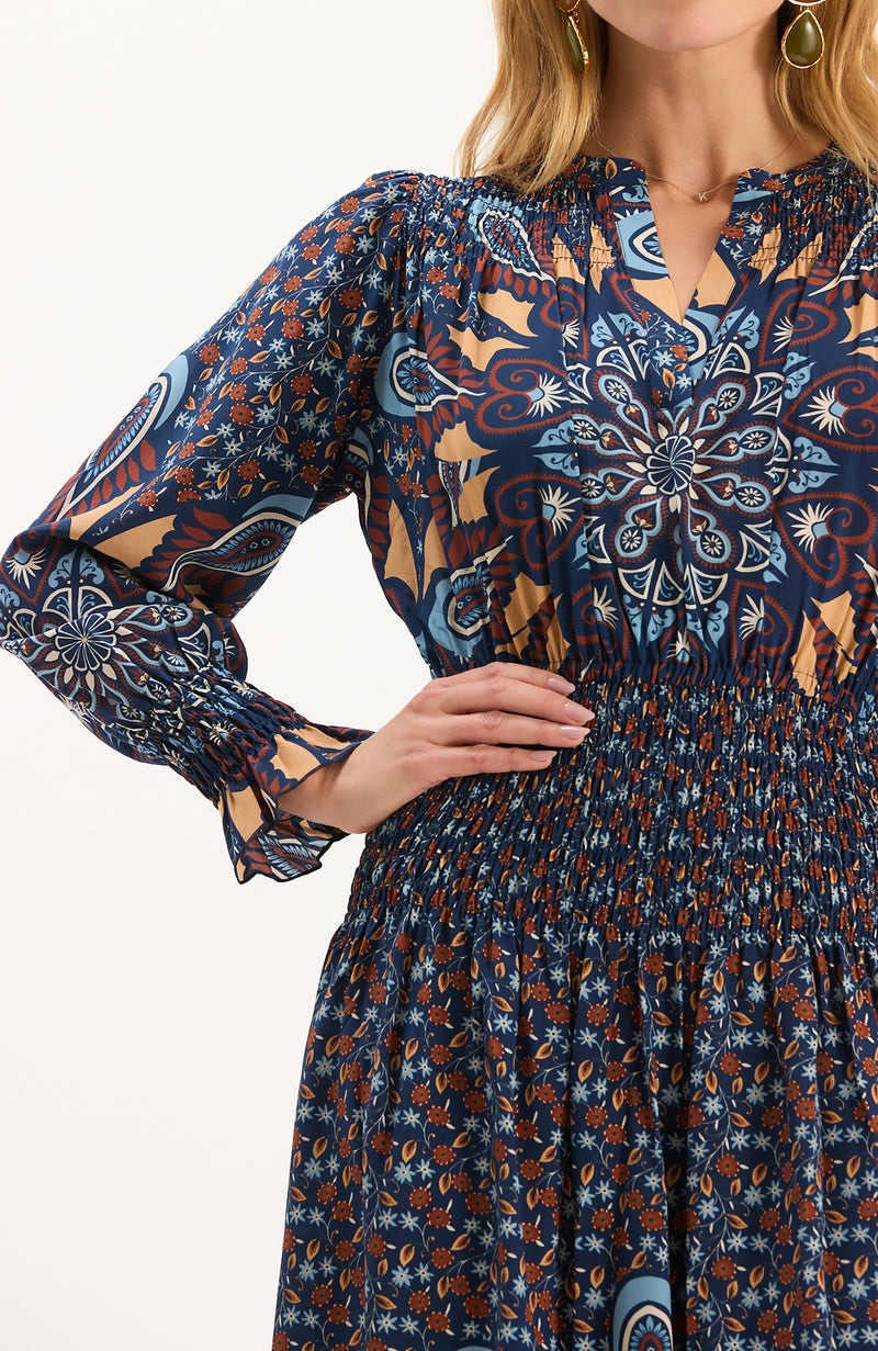Posie Silk Sunflower Burst Dress - Sunflower Burst