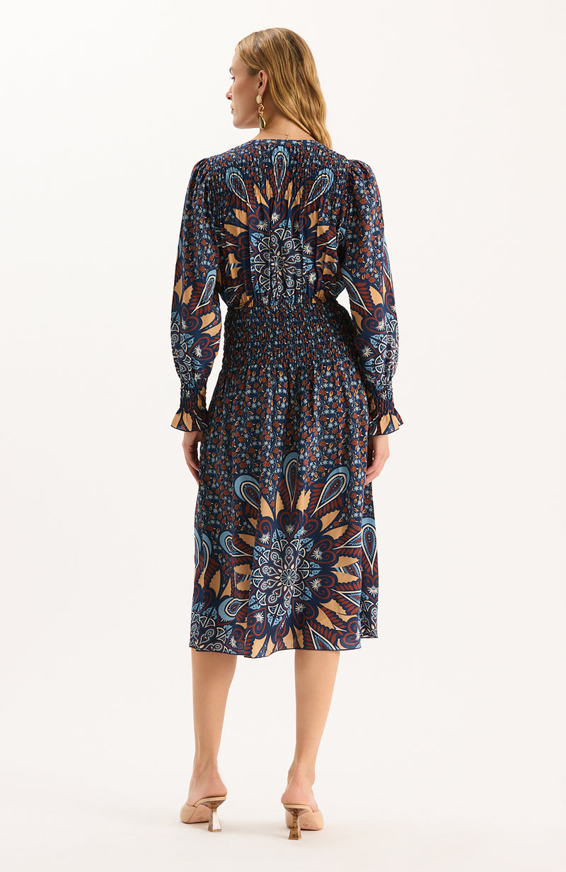 Posie Silk Sunflower Burst Dress - Sunflower Burst