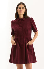 Mitzi Pinwale Corduroy Dress - Tawny Port