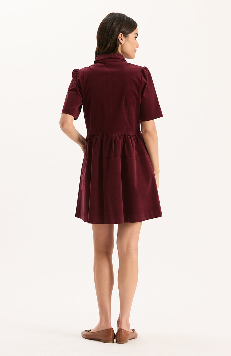 Mitzi Pinwale Corduroy Dress - Tawny Port