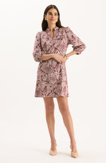 Sherri Faux Suede Dress - Chestnut Paisley