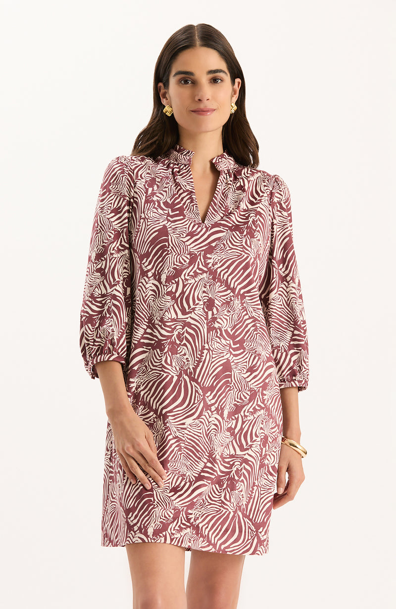 Sherri Faux Suede Dress - Chestnut Paisley