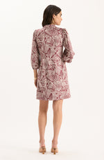 Sherri Faux Suede Dress - Chestnut Paisley