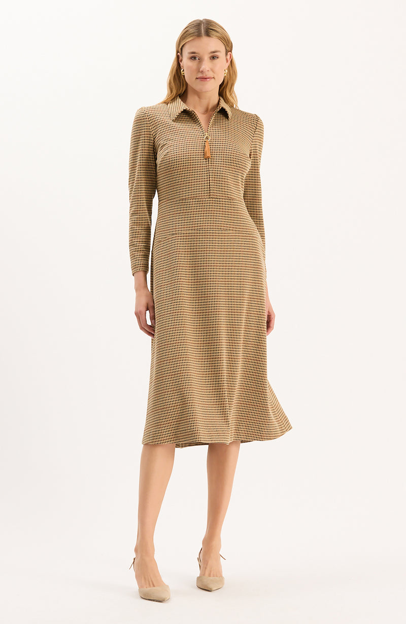 Ella Knit Dress - Houndstooth