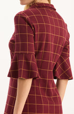 Johnny Knit Dress - Cabernet Golden Windowpane