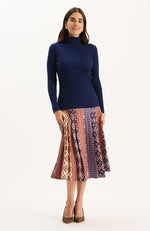 Cotton Cashmere Turtleneck - Mid Navy