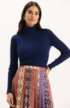 Cotton Cashmere Turtleneck - Mid Navy