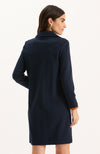 Helena Ponte Trimmed Dress - Mid Navy