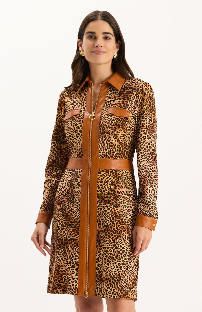 Karine Ponte Cheetah Dress - Cheetah