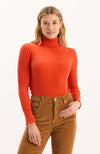 Cotton Cashmere Turtleneck - Bittersweet